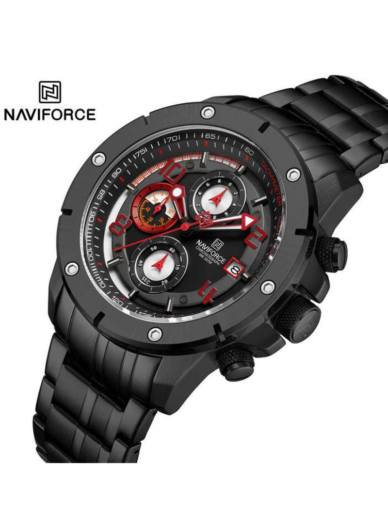 NAVIFORCE Stylish Chronograph Watch for Men with Stainless Steel Bracelet Sporty Dial Luminous Hands and Water Resistant Design for Everyday Casual and Formal Wear  - Image 2