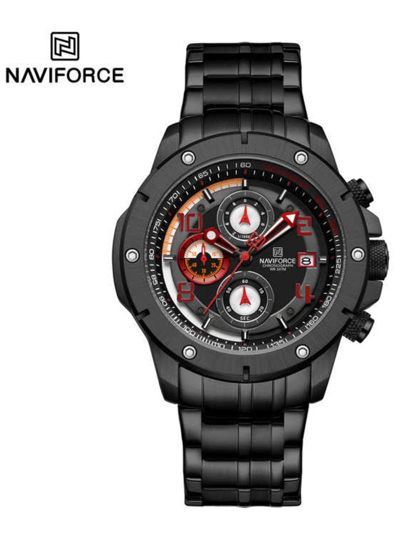 NAVIFORCE Stylish Chronograph Watch for Men with Stainless Steel Bracelet Sporty Dial Luminous Hands and Water Resistant Design for Everyday Casual and Formal Wear  - Image 1