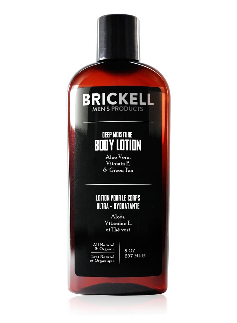 Brickell Men's Products Brickell Men's Deep Moisture Body Lotion for Men, Natural and Organic Protects and Hydrates Dry Skin, 8 Ounce, Scented - Image 1