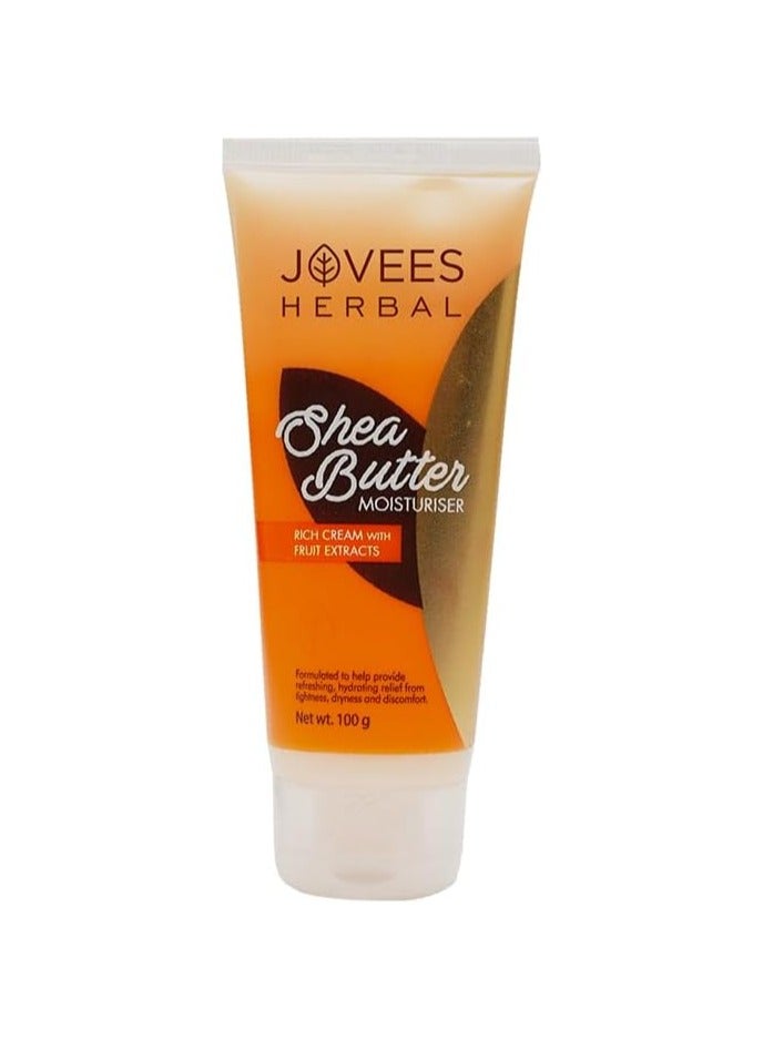 Jovees Herbal Shea Butter Moisturiser | With Shea Butter & Fruit Extracts | Reduces Skin Inflammation & Restores Hydration | For Normal & Dry Skin 100g - Image 1
