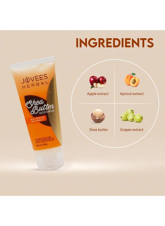 Jovees Herbal Shea Butter Moisturiser | With Shea Butter & Fruit Extracts | Reduces Skin Inflammation & Restores Hydration | For Normal & Dry Skin 100g - Image 3
