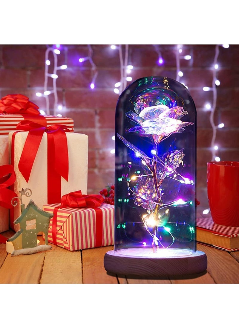 Whitecloud TRANSFORMING HOMES Whitecloud TRANSFORMING HOMES Romantic Gift Rose in Glass Dome with Fairy Lights Cute Love Cartoon Insulated Cup Anniversary Birthday Valentines Day Gift for Girlfriend Wife Women RDL189IT657  - Image 5