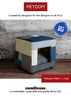 COMFICASA FEYDOM PAKS 1 Ottoman and Pet Home- Cold Mix  - Image 1