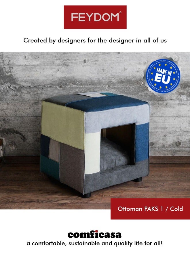 COMFICASA FEYDOM PAKS 1 Ottoman and Pet Home- Cold Mix - Image 1