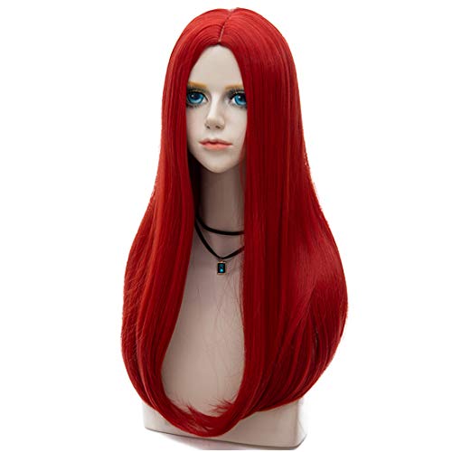 Probeauty 60cm Red Sally Wig for Women, Long Straight Center Part Cosplay Wig for Halloween Costume Party - Image 5
