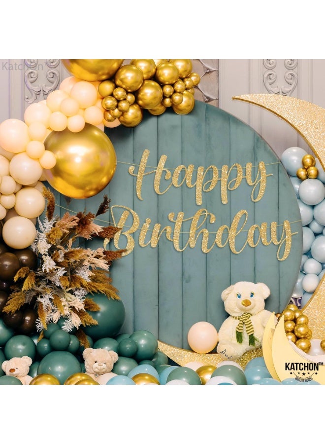 كاتشون لافتة عيد ميلاد ذهبية لامعة - مُثبّتة مسبقًا، بطول ١٠ أقدام | زينة أعياد ميلاد للنساء والرجال والأولاد والبنات | خلفية لافتة ذهبية لزينة الحفلات، لافتة عيد ميلاد سعيد - Image 2