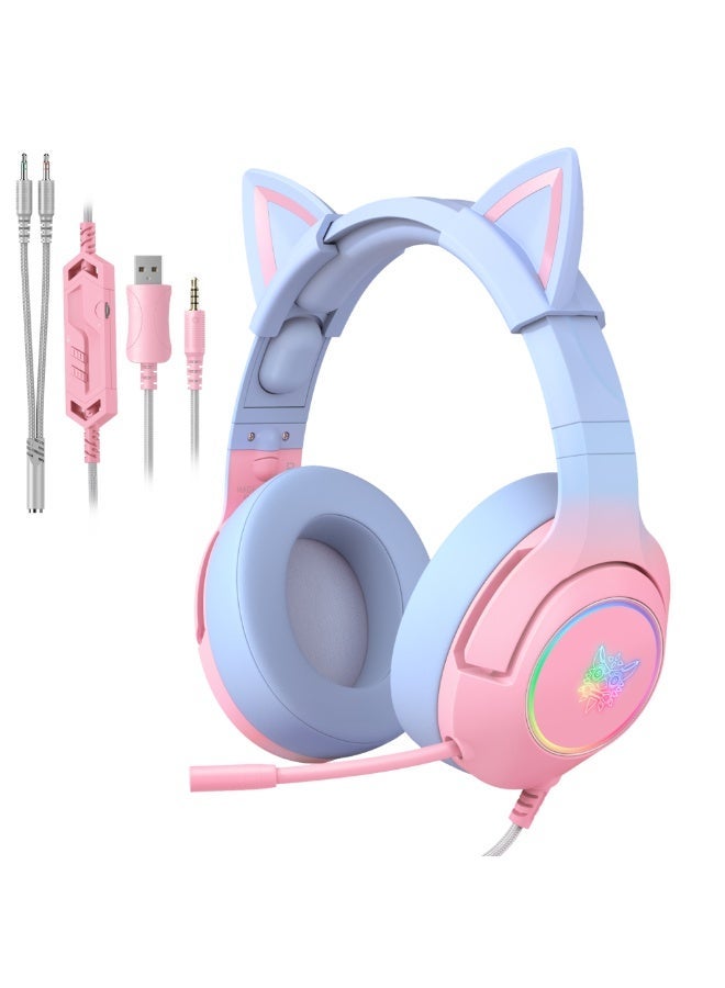 ONIKUMA Stereo Gaming Headset with Cat Ears for PS4, Xbox, PC and Switch - Image 1