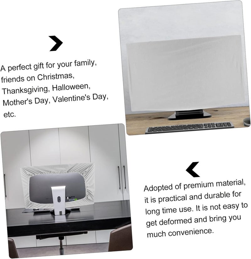 Angoily 27-Inch Silver Computer Monitor Cover Dust Protector Sleeve for Elastic Fit Screen Protector Stylish Design - Image 2