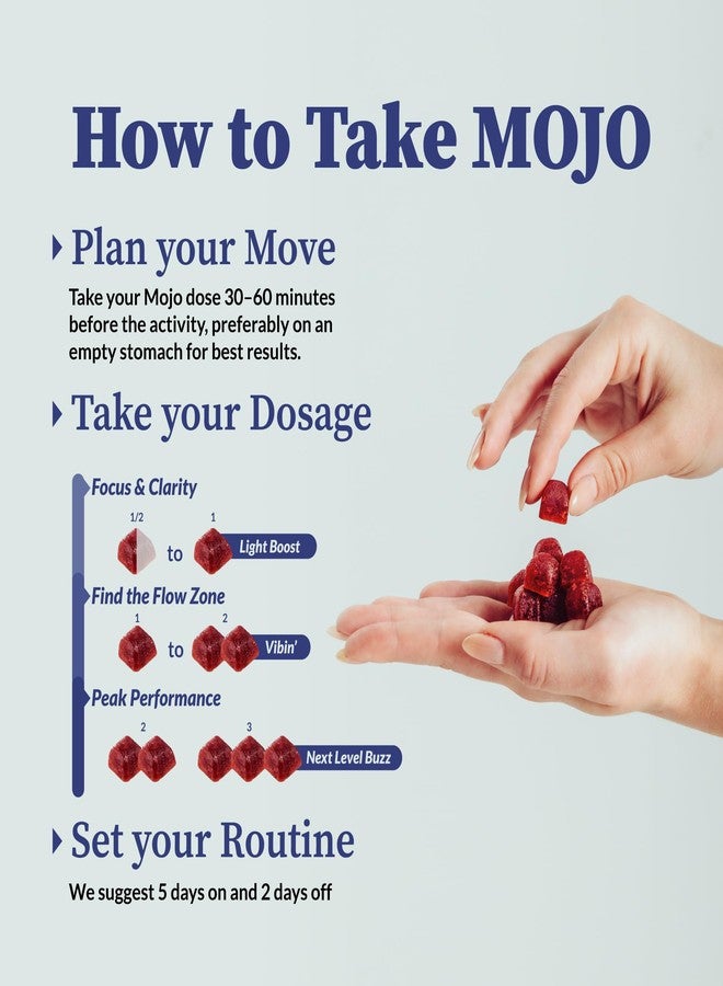 موجو علكات موجو فوكس مع عرف الأسد، والجنسنغ الباناكس، وجذر الزنجبيل، والكورديسيبس، مكمل غذائي للدماغ، دعم الذاكرة/التركيز، علكات فطر منشط للدماغ للبالغين، توت أزرق وخزامى، قوة عادية (عبوة من قطعتين) - Image 4