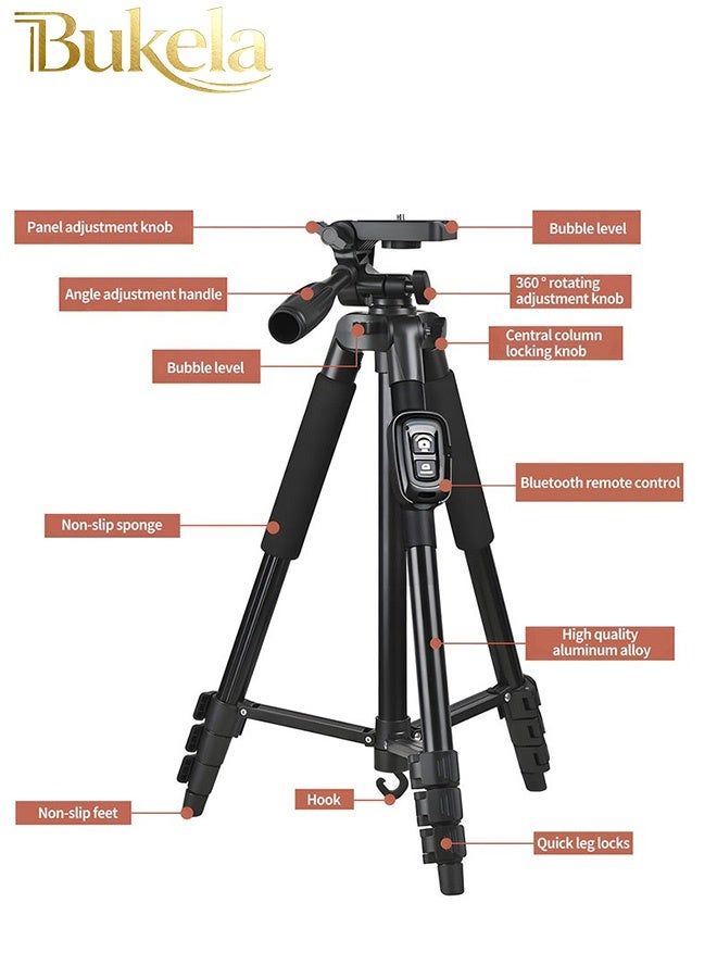 كيلا حامل ثلاثي للهاتف/الكاميرا 140 سم مع جهاز تحكم عن بعد بلوتوث - Image 3