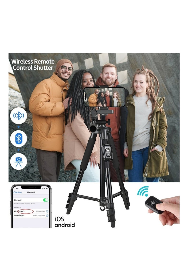 Bukela Selfie Stick - 140cm Phone Selfie Stick Tripod with Bluetooth Remote Control  Portable 360° Rotatable Phone Holder Extendable Tripod Stand Compatible with iPhone Android Smartphone - Image 4