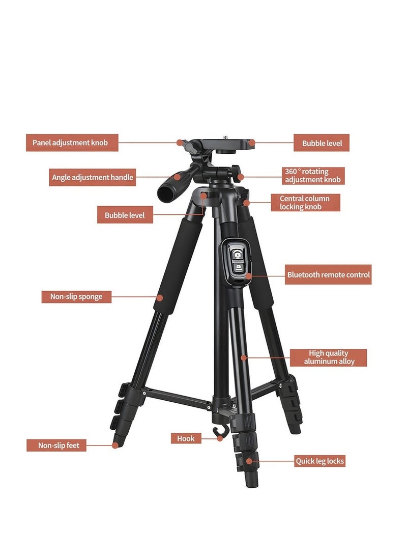 Bukela Selfie Stick - 140cm Phone Selfie Stick Tripod with Bluetooth Remote Control  Portable 360° Rotatable Phone Holder Extendable Tripod Stand Compatible with iPhone Android Smartphone - Image 3