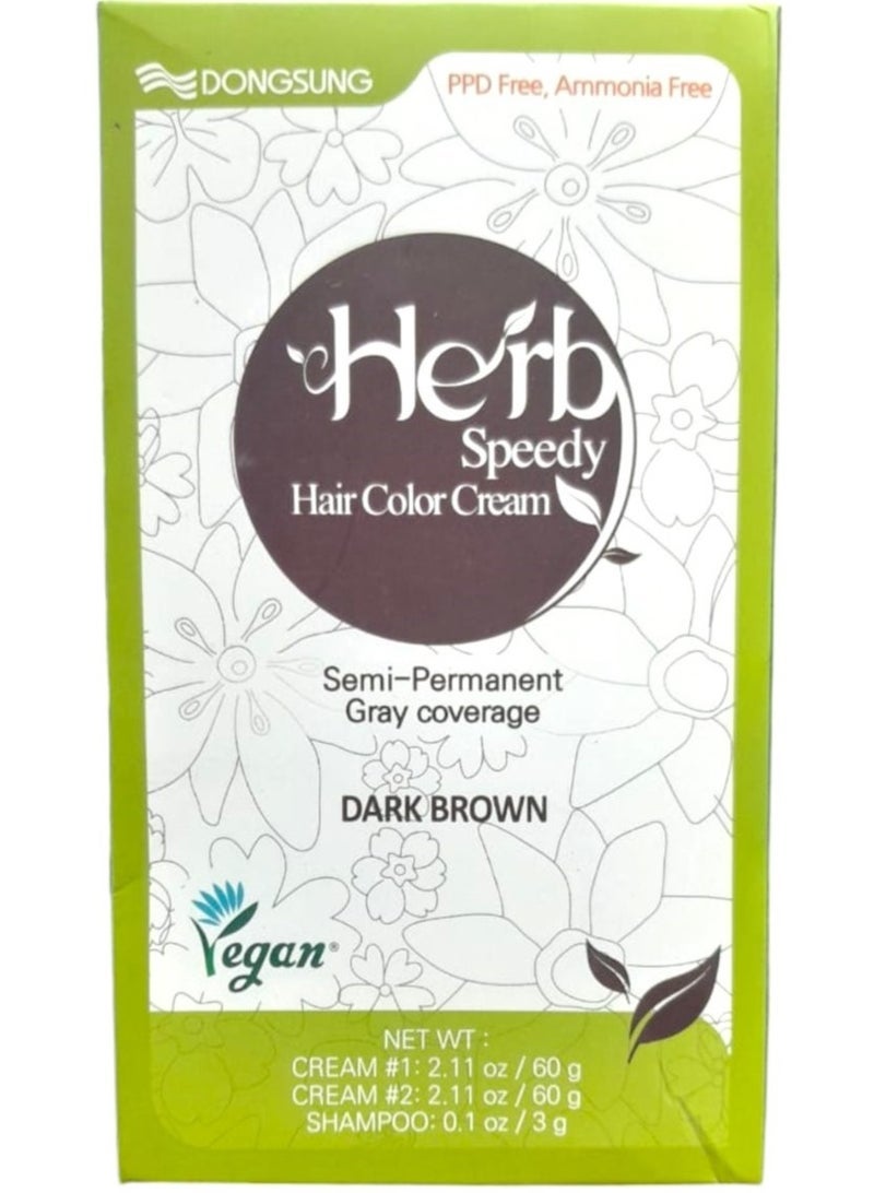 Herb Speedy Hair Color Cream (Dark Brown) - Image 1