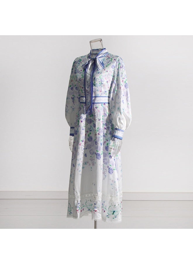 Madam Uniq Floral Pussy-Bow Dress - Image 2