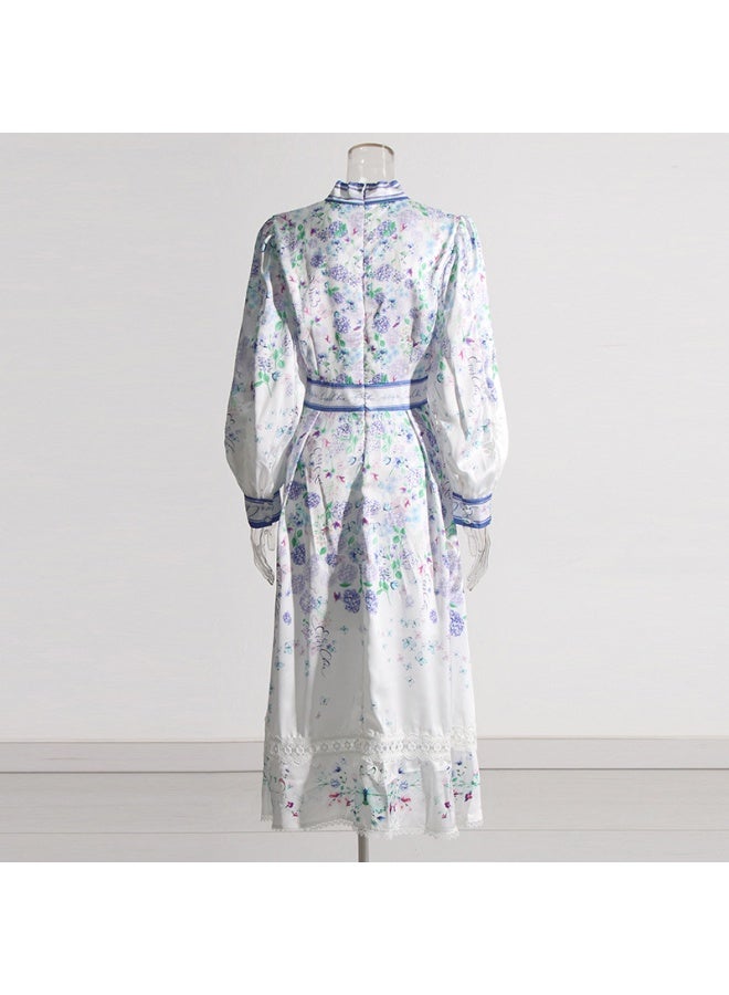 Madam Uniq Floral Pussy-Bow Dress - Image 4