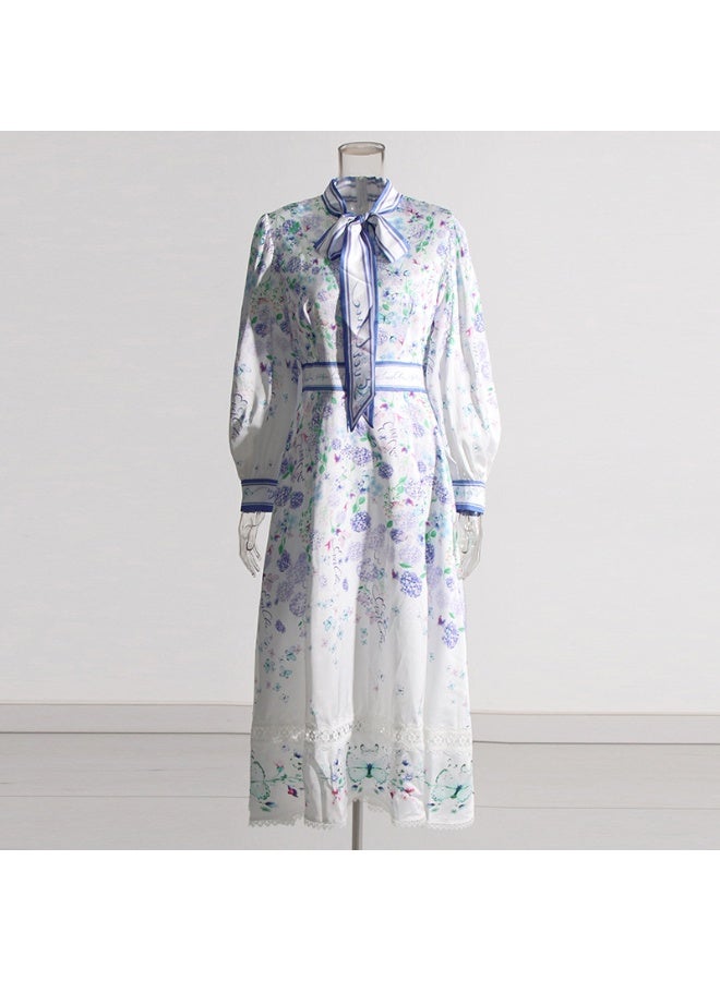 Madam Uniq Floral Pussy-Bow Dress - Image 3