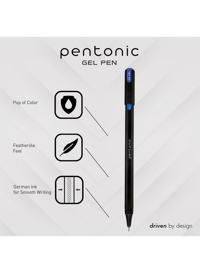 Pentonic Gel Pens, 24 Count, Mixed Pack (12 Assorted Color Pens, 12 Glitter Pens), Medium & Fine Point, Smooth Writing For Journaling (1002355)  - Image 2