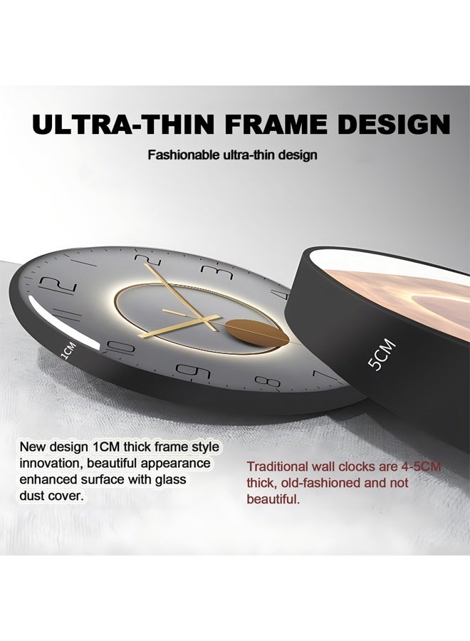 DUNISO 12 Inch Wall Clock,3D Curved Glass Large Wall Clock,Silent Non-Ticking Round Decorative Quartz Clock,for Office Home Bathroom Kitchen Bedroom School - Image 3