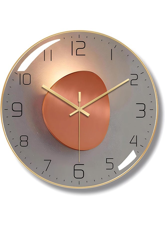 DUNISO 12 Inch Wall Clock,3D Curved Glass Large Wall Clock,Silent Non-Ticking Round Decorative Quartz Clock,for Office Home Bathroom Kitchen Bedroom School - Image 1