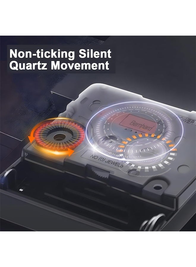 DUNISO 12 Inch Wall Clock,3D Curved Glass Large Wall Clock,Silent Non-Ticking Round Decorative Quartz Clock,for Office Home Bathroom Kitchen Bedroom School - Image 5