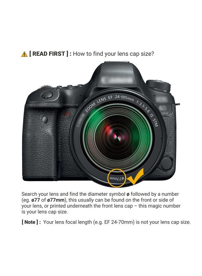 JJC 2-Pack 77mm Front Lens Cap Cover with Deluxe Cap Keeper for Canon EF 24-105mm f4L, EF 24-70mm f4L, EF 16-35mm f4L, Nikon P1100, AF-S 20mm f1.8, AF-S 16-35mm f4G and Other 77mm Filter Thread Lenses - Image 2