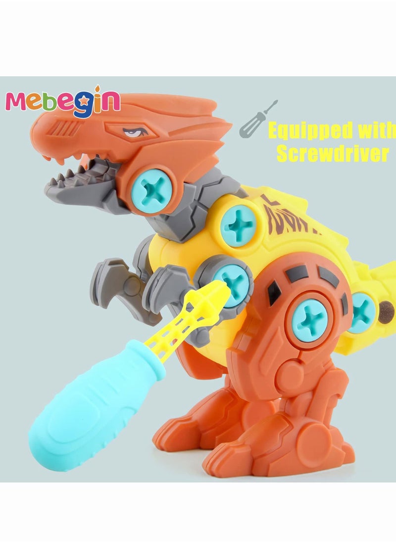 MEBEGIN - 4PCS Dinosaur Building Block Disassembling Toys with Storage Box, Take Apart Dinosaur Toys, DIY Construction Build Set, Easy to Assemble and Carry, Ideal Gift for Kids Aged 3+ - Image 1