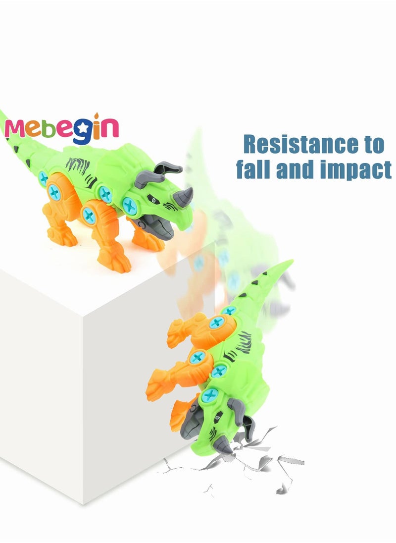 MEBEGIN - 4PCS Dinosaur Building Block Disassembling Toys with Storage Box, Take Apart Dinosaur Toys, DIY Construction Build Set, Easy to Assemble and Carry, Ideal Gift for Kids Aged 3+ - Image 1