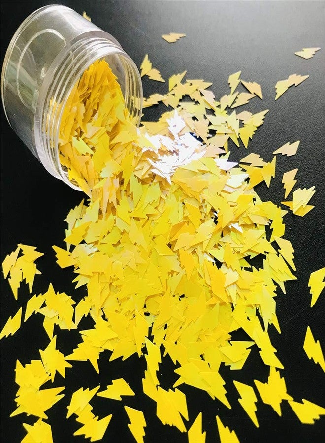 PrettyG 10 Grams/Pack - Lightning Shape Glitter Sequins - Festival Rave Beauty Makeup Face Body Nail Art Decoration C50R - Image 1