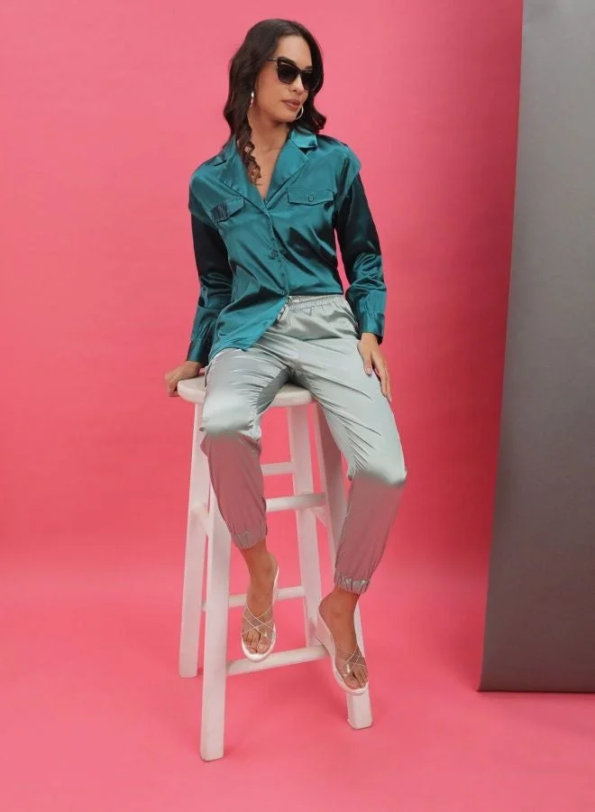 Freehand  Women Regular Fit Solid V-Neck Long Sleeve Shirt  | Best Price UAE