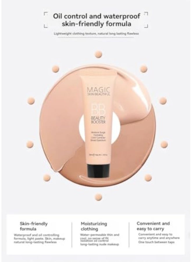 Heng Fang 2Pcs-Hydrating BB Cream & Full-Coverage Concealer, Moisturizing Contour and Brighten, Face Concealer for Dark Circles, Lightweight, Conceals, Tinted Moisturizer to Even Tone - Image 5