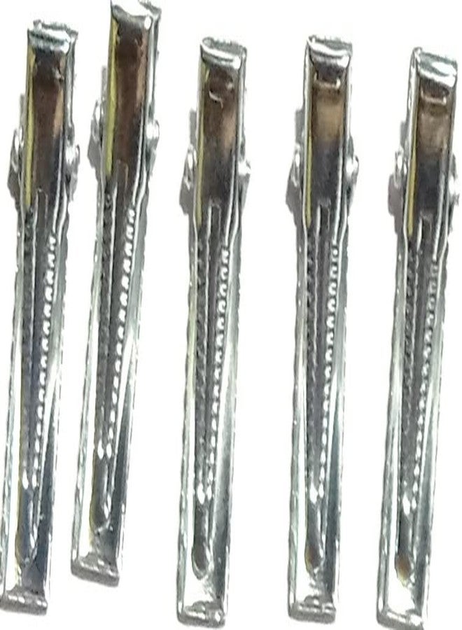 Delicate White small size 3 CM long Nickel Coated Flat Metal Single Prong silver Alligator DIY Barrette Bow Hair Clips -Set of 50 Pieces - Image 3
