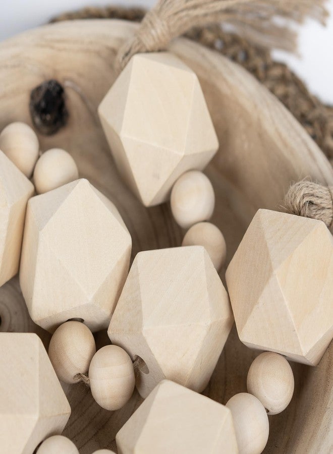 RUIRUICO Extra Large Wood Bead Garland with 2" Diameter Geometric Wooden Beads, Decorative Beads for Farmhouse Decor (Natural, 35 Inches) - Image 4