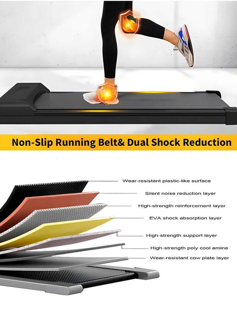 Walking Pad Treadmill  Under Desk Treadmill  Treadmill for Home and Office 245 Lbs Portable Treadmill with Remote Control Compact Treadmill in LED Display
