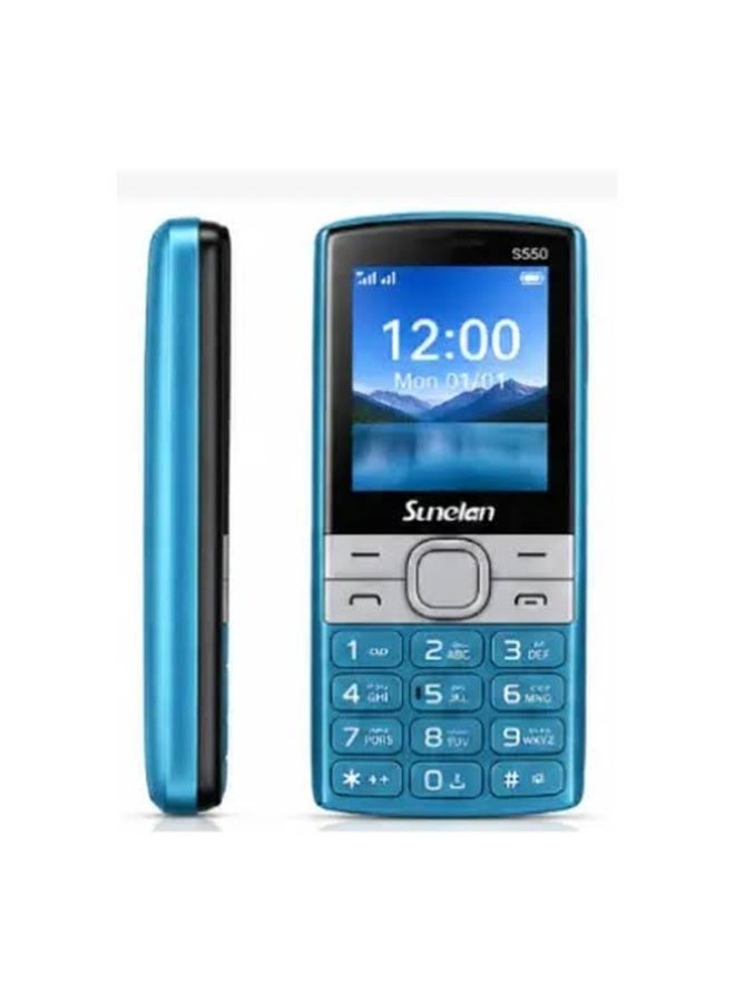 Sunelan S550 Dual SIM Mobile Phone, 1200mAh Battery, Cyan