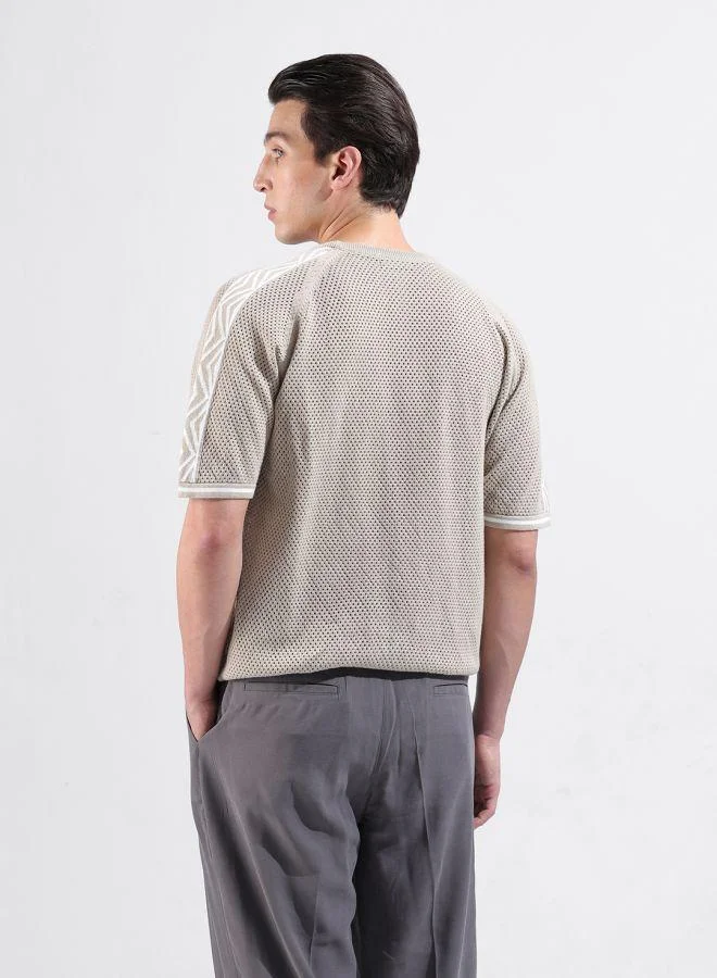 The Indian Garage Co Men Oversized Fit Solid Crew Neck Half Sleeves T-Shirt