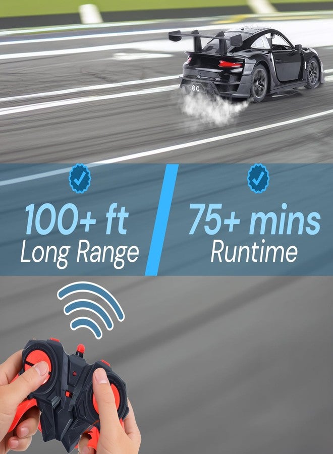 Popsugar Door Opening Remote Control Car|Rechargeable 1200mAh Lithium Battery|C-Type Charging|75-Min Runtime|2.4G Long Range Remote (100+ ft)|HighSpeed RC Car|Gift for Kids|Made in India (Black) - Image 3