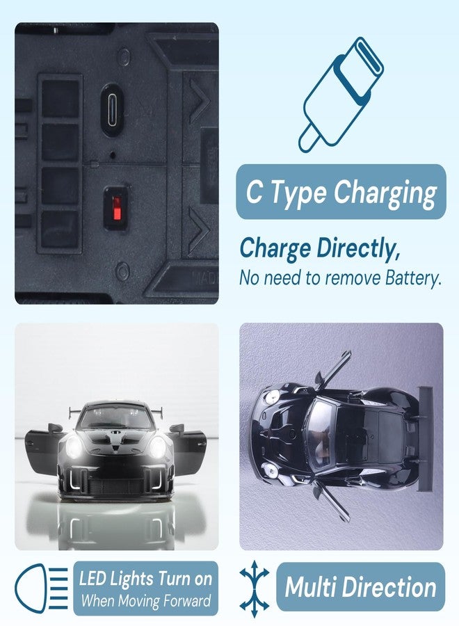 Popsugar Door Opening Remote Control Car|Rechargeable 1200mAh Lithium Battery|C-Type Charging|75-Min Runtime|2.4G Long Range Remote (100+ ft)|HighSpeed RC Car|Gift for Kids|Made in India (Black) - Image 4