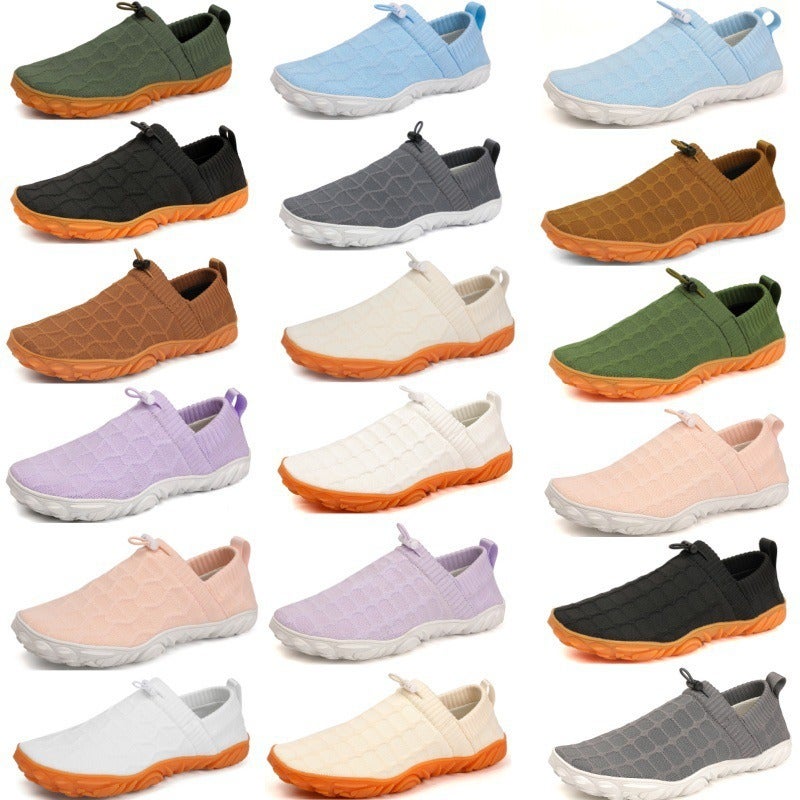 Outdoor Versatile Barefoot Breathable Sweat-Absorbent Fly-Knit Sports Shoes Running Exercise Daily Walking Couple Fitness Wide-Toe Shoes - Image 2