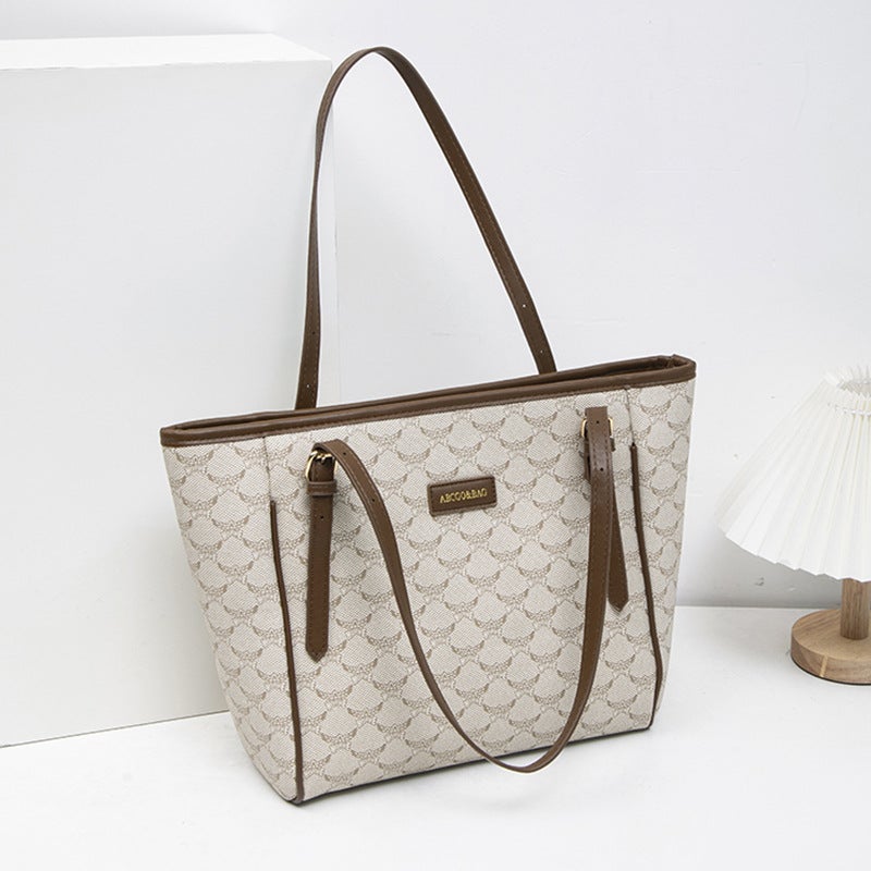 Guangzhou Fashion Bag Women'S Autumn Niche All-Match Commuter Bag Printed Vintage Large Capacity Tote Bag - Image 2