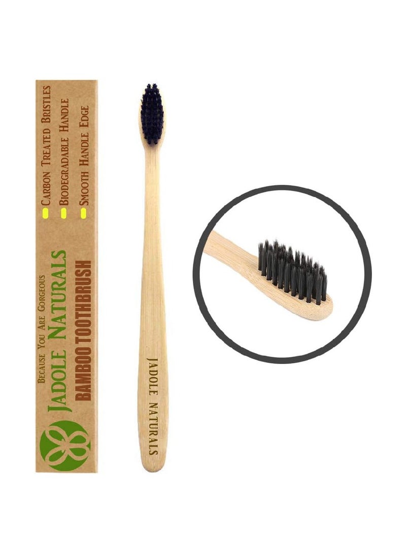Jadole Naturals Natural Bamboo tooth brush Carbon Charcoal infused