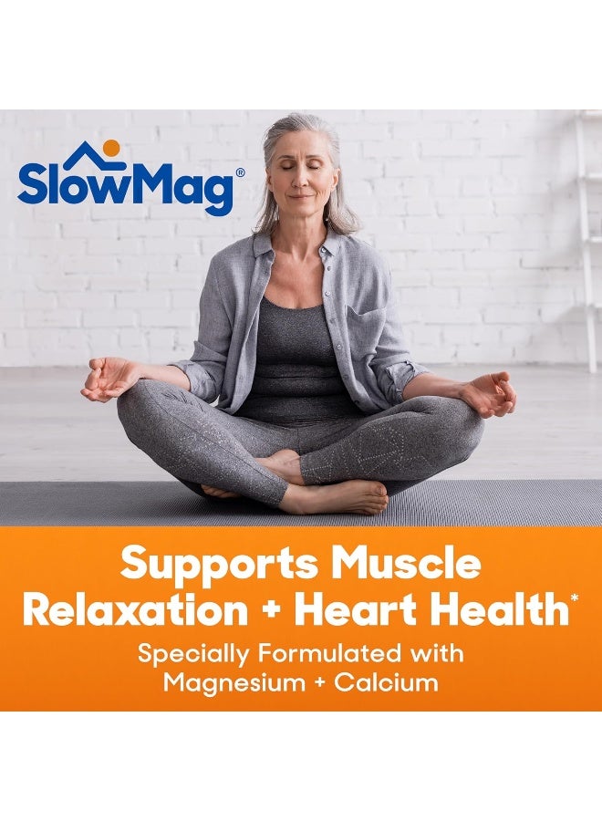 Slow-Mag سلوماج ماغ عضلات + قلب مكمل كلوريد المغنيسيوم مع الكالسيوم، 60 حبة - Image 4