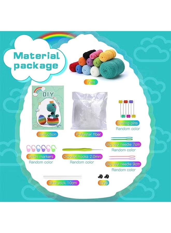 Beginner Crochet Kit for Adults, Knitting & Crochet Animal Kit with Step-by-Step Video Tutorials, DIY Handmade Craft Set (Blue) - Image 2