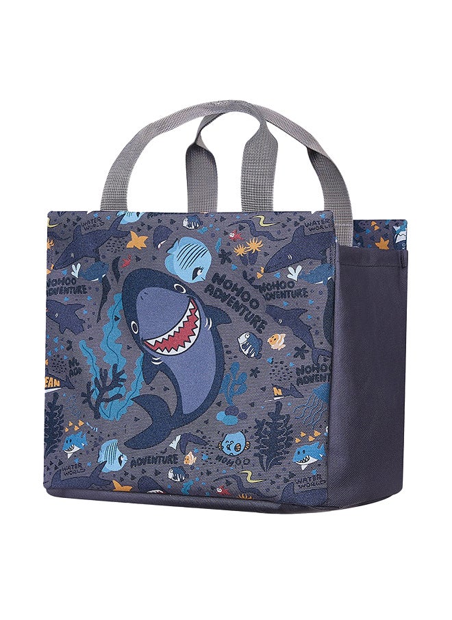 Nohoo Set Of 4 16 Inch School Bag With Lunch Bag, Handbag And Pencil Case Shark - Grey  - Image 4
