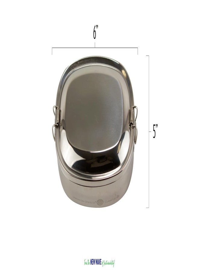 New Wave Enviro Stainless Steel Food Container with Clamp Lid, 26oz. Capacity, Easy Closing Lid, Silver - Image 2