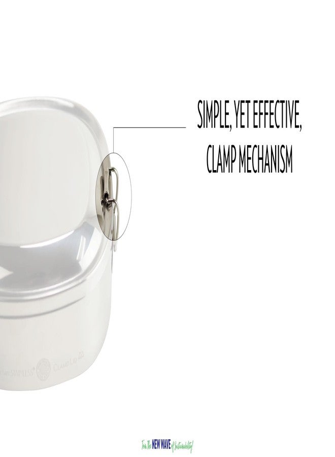 New Wave Enviro Stainless Steel Food Container with Clamp Lid, 26oz. Capacity, Easy Closing Lid, Silver - Image 4