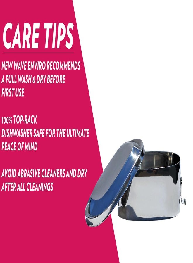 New Wave Enviro Stainless Steel Food Container with Clamp Lid, 26oz. Capacity, Easy Closing Lid, Silver - Image 3