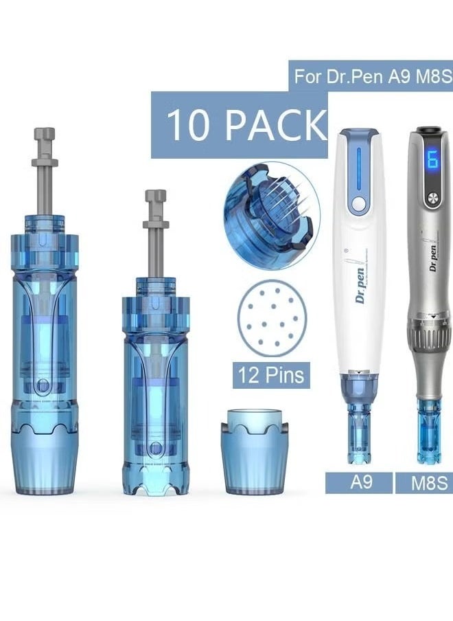 Dr pen Drpen M8S/A9 Micro Needle Pen Replacement Cartridges 10pcs 12 Needle Genuine Leather Automatic Pen Clip Slot Cartridge  - Image 2