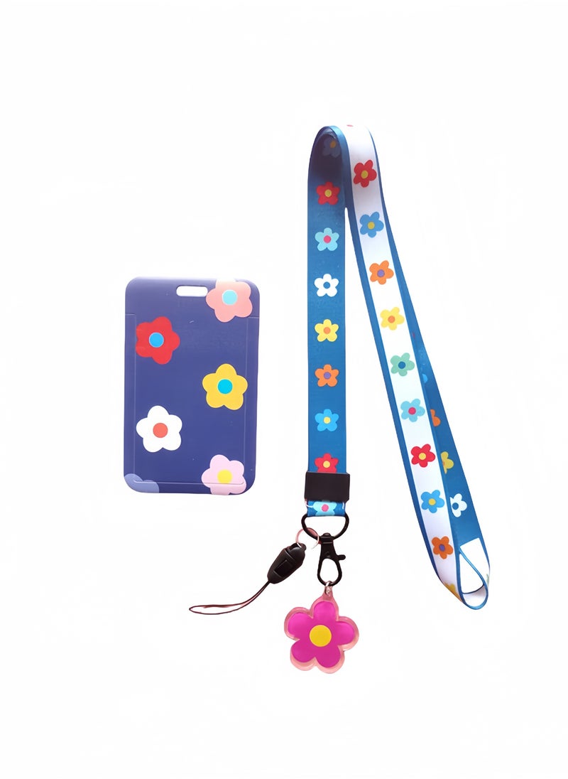 DAREU Cute ID Card Holder with Detachable Lanyard, Cartoon Keychain and Badge Window – Lightweight Name Tag Holder for Women, Kids, Students, and Office Use  - Image 1