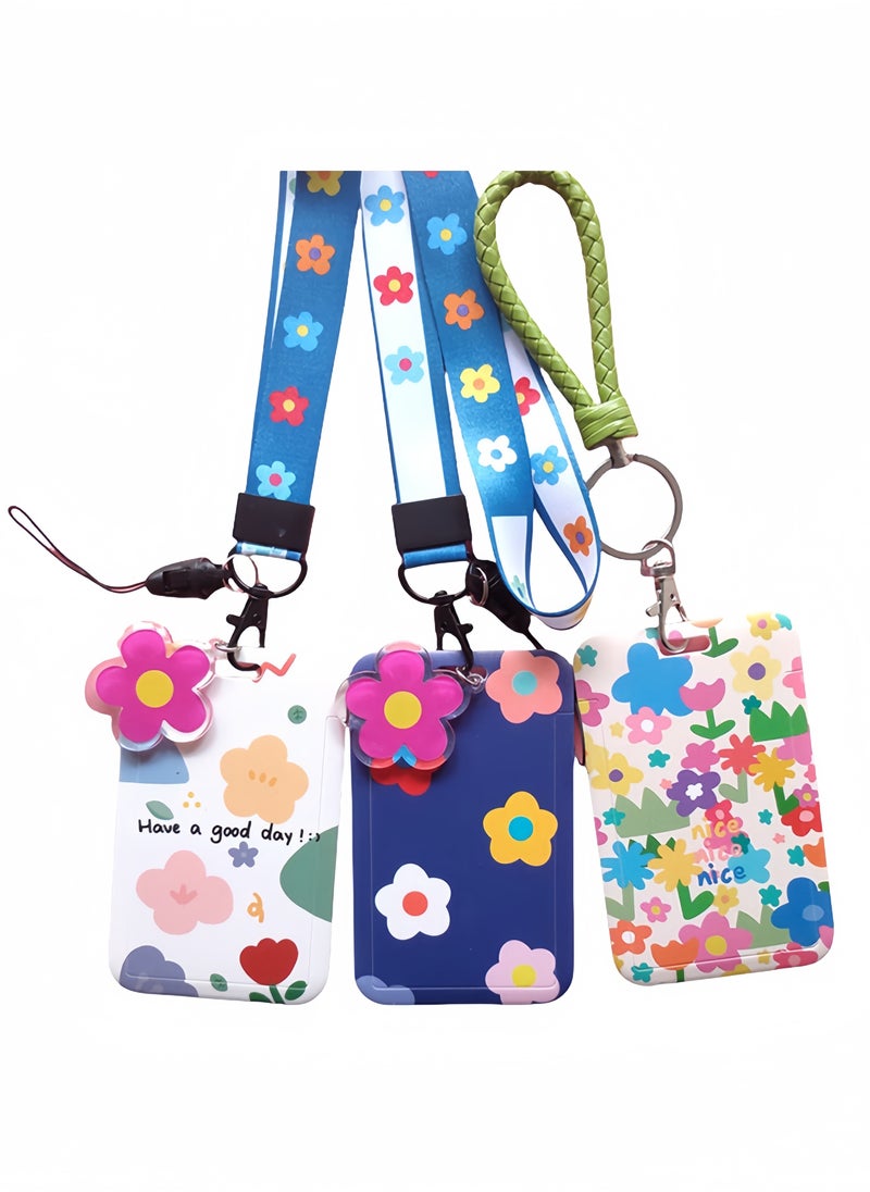 DAREU Cute ID Card Holder with Detachable Lanyard, Cartoon Keychain and Badge Window – Lightweight Name Tag Holder for Women, Kids, Students, and Office Use  - Image 2