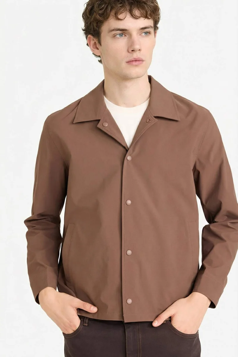 Defacto Regular Fit Shirt Collar Snap Button Jacket